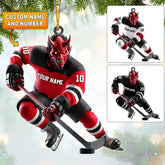 Maxcorners New Jersey Devils Hockey Christmas Ornament, Personalized Ornament 2D Flat LM2211