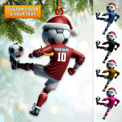 Maxcorners Custom Name Soccer Ornament, Soccer Lover Christmas Gift 2D Flat LM2111