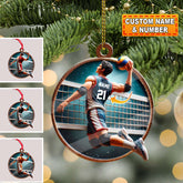 Maxcorners Custom Name and Number Handball Ornament, Christmas Gift for Handball Lover7 2D Flat LM2211