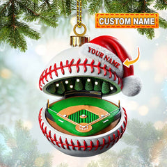Maxcorners Custom Name Baseball Ornament, Christmas Gift for Baseball Lover6 2D Flat LM2111