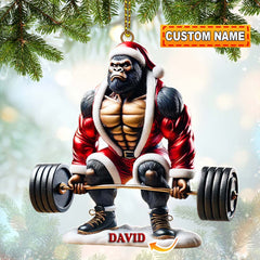 Maxcorners King Kong Weight Lifting Christmas Ornament, Personalized Ornament 2D Flat LM2211