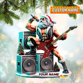 Maxcorners Custom Name Santa Rock Ornament, Music Lover Christmas Gift 2D Flat LM2111