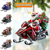 Maxcorners Custom Name Santa Mountain Bike Ornament, Santa Christmas Gift 2D Flat LM2111
