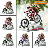 Maxcorners Santa Bike Ornament, Personalized Ornament 2D Flat LM2211