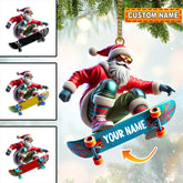 Maxcorners Skateboarding Santa Christmas Ornament, Personalized Ornament 2D Flat LM2211