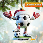 Maxcorners Football Ball Christmas Ornament, Personalized Ornament 2D Flat LM2211