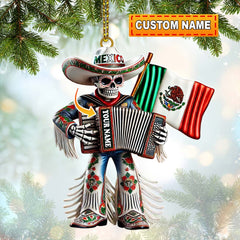 Maxcorners Custom Name Mexico Ornament, Christmas Gift for Mexican 2D Flat LM2111