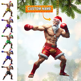 Maxcorners Muay Thai Santa, Home Decor, Christmas Ornament, Personalized Ornament 2D Flat LM2111