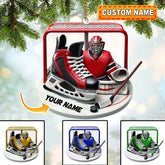 Maxcorners Custom Name Ice Hockey Ornament, Christmas Gift Decoration2 2D Flat LM2111