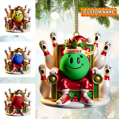 Maxcorners Custom Name Bowling Christmas Ornament, Bowling Lover Christmas Gift 2D Flat LM2111