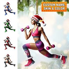 Maxcorners Custom Name Gym Work Out Woman Ornament, Gymnastics Christmas Gift 2D Flat LM2111