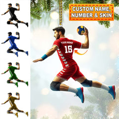 Maxcorners Custom Name Handball Ornament, Christmas Gift for Handball Lover 2D Flat LM2111