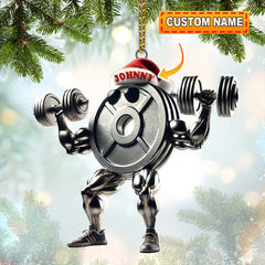 Maxcorners Custom Name Work Out Ornament, Gymnastics Christmas Gift 2D Flat LM2111