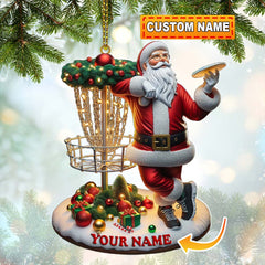 Maxcorners Custom Name Santa Ornament, Santa Christmas Gift1 2D Flat LM2111