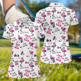 Maxcorners Par Then Bar Flamingo Womens Golf Polo Shirt, Golfing Apparel, Womens Golf Gifts
