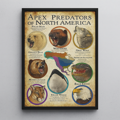 Maxcorners Animals USA Hunting Framed Canvas LM2611