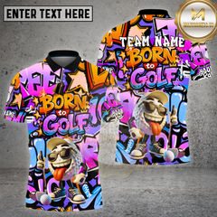 Maxcorners Golf Born To Golf Graffiti Street Vibes Multi Options Personalized Name, Team Name 3D Shirt