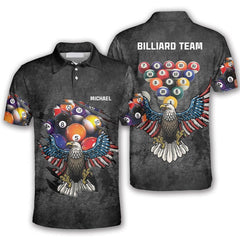 MaxCorners Unique Angles, Customized Name 3D And Team Name Billiards Polo Shirt For Men
