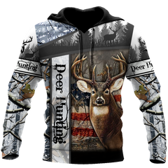 Maxcorners Deer Hunter's Camouflage 3D Over Printed Hoodie