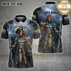 Maxcorners Bowling Shirt Pharaoh Mummy Lightning Power Options Personalized Name, Team Name Unisex 3D Shirt