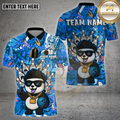 Maxcorners Bowling Shirt Graffiti Panda Street Style Multioptions Personalized Name, Team Name Unisex 3D Shirt (4 Colors)