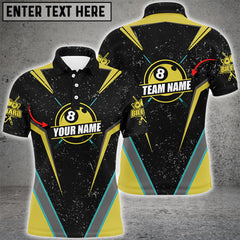 Maxcorners Personalized Billiard Jerseys Grunge Style Men Polo Shirts