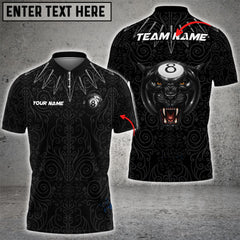 Maxcorners Billiards Ball 8 B-Panther Personalized Name, Team Name Unisex Shirt ( 4 Colors )