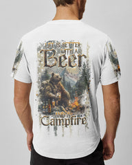 Maxcorners Life Is Better With A Beer And A Campfire Bear All Over Print LM2101
