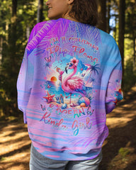 Maxcorners Camping Flip Flops Ocean Kinda Girl Flamingo All Over Print LM2101