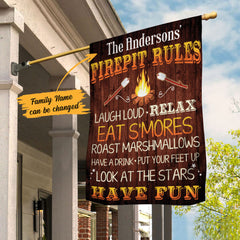 Maxcorners Camping Fire Pit Rules Gardening Flag