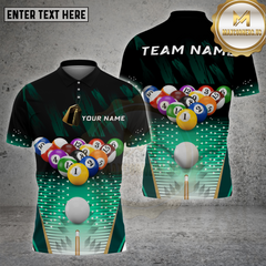 Maxcorners Billiards Shirt Full Rack Break Shot Multi options Personalized Name, Team Name Unisex 3D Shirt (4 Colors)