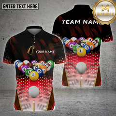 Maxcorners Billiards Shirt Full Rack Break Shot Multi options Personalized Name, Team Name Unisex 3D Shirt (4 Colors)