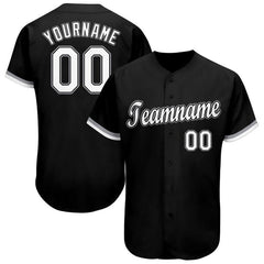 Maxcorners Custom Black White-Gray Baseball Jersey
LM0609