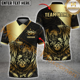 Maxcorners Bowling Golden Eagle Roar Multicolor Options Personalized Name, Team Name 3D Shirt (4 Colors)