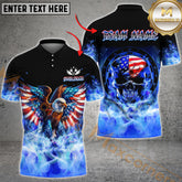 Maxcorners USA Flag Eagle & Skull Dartboard Darts Jersey Multicolor Options Personalized Name, Team Name 3D Shirt (4 Colors)
