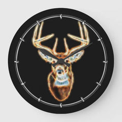 Maxcorners Deer Head Energy Spirited Large Clock TU3012