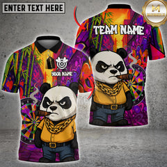 Maxcorners Darts Panda Cigar Graffiti Style Multioptions Personalized Name, Team Name Unisex 3D Shirt (4 Colors)