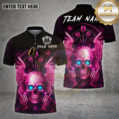 Maxcorners Darts Shirt Skull Wings Neon Glow Multioptions Personalized Name, Team Name Unisex 3D Shirt