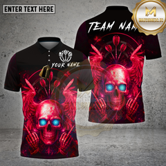 Maxcorners Darts Shirt Skull Wings Neon Glow Multioptions Personalized Name, Team Name Unisex 3D Shirt