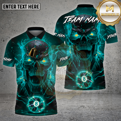 Maxcorners Billiards Shirt Skull 8 Ball Hellfire Rage Multioptions Personalized Name, Team Name Unisex 3D Shirt