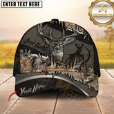 Maxcorners Deer Hunting Dark Leather Camouflage Heartbeat Line Personalized Name 3D Cap (6 Colors)
