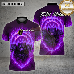 Maxcorners Darts Shirt Three Wolves Fire Dartboard Multioptions Personalized Name, Team Name Unisex 3D Shirt (4 Colors)