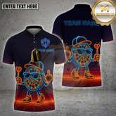 Maxcorners Darts Dartboard Character Neon Chill Vibes Multicolor Options Personalized Name, Team Name 3D Shirt (4 Colors)