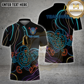 Maxcorners Darts Dartboard Neon Spiral Stream Multicolor Options Personalized Name, Team Name 3D Shirt (4 Colors)