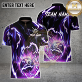 Maxcorners Billiards 8 Ball Lightning Shirt Electric Pool Ball Design Multicolor Options Personalized Name, Team Name 3D Shirt (4 Colors)