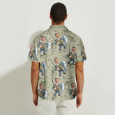Maxcorners Funny Caricature Face Personalized Fishing Hawaiian Shirt, Fishing Gifts For Men