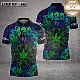 Maxcorners Darts Shirt 420 Neon Dartboard Glow Multioptions Personalized Name, Team Name Unisex 3D Shirt (4 Colors)