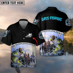 Maxcorners Bass Fishing Personalized All Over Print 3D Hawaiian Shirt