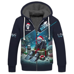 Maxcorners Custom Scuba Diving Christmas 3D Shirt Personalized Name Gift For Diver Lovers LM2111