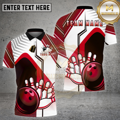 Maxcorners Bowling Classic Strike Ball & Pins Graphic Multi Options Personalized Name, Team Name 3D Shirt